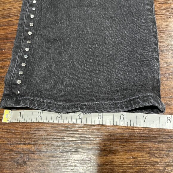 Madewell Sz 30 Curvy '90s Straight Jean High Rise Black Studded NM273 - Picture 7 of 8